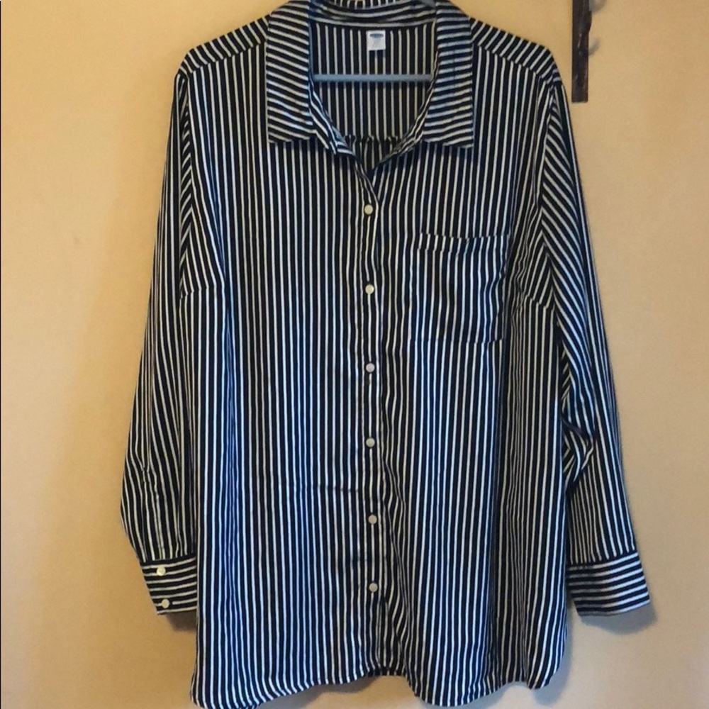 Striped oversized button up
